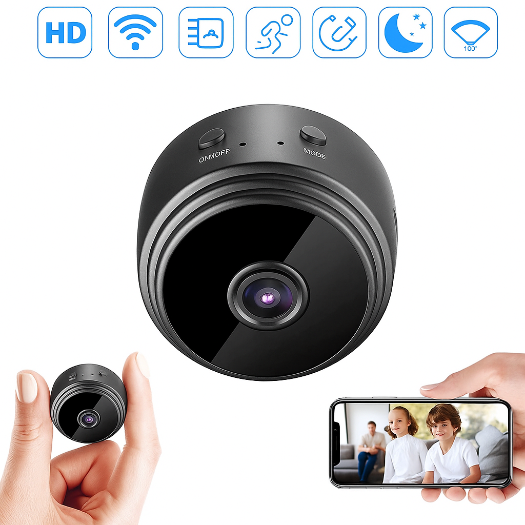 Compact Wi-Fi Security Camera with Night Vision