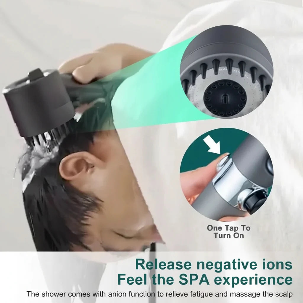 High-Pressure Showerhead with Filter System for Clean Water
