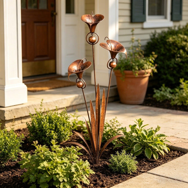 Handcrafted Garden Stake with Wind Chimes