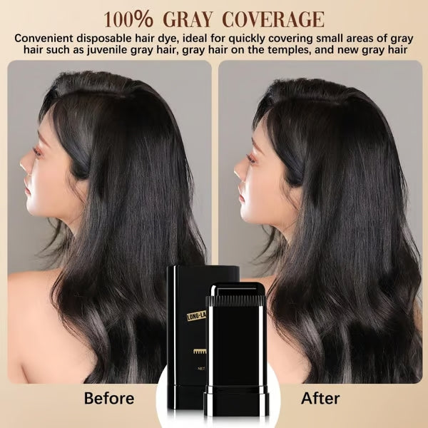 Root Touch-Up Color Stick - Buy One, Get One Free | Gray Hair Coverage with Comb Applicator | Quick Hair Color for On-the-Go