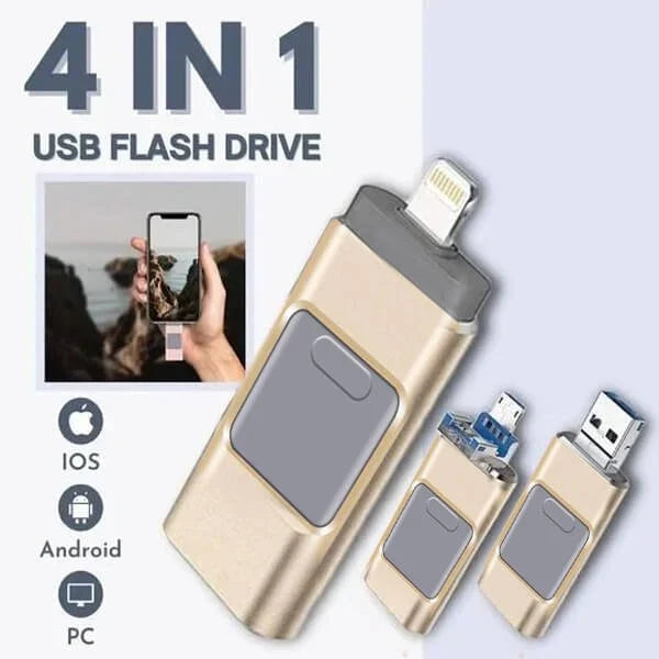 4-in-1 USB Stick | High-Speed Data Storage with Multiple Connections