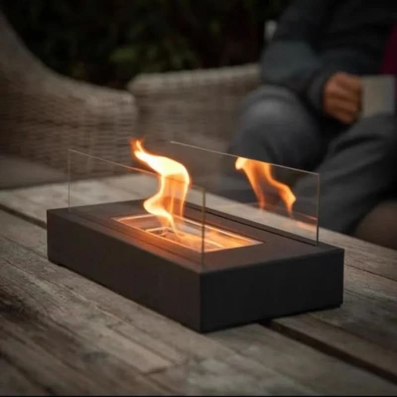 Portable Bioethanol Table Fireplace for a Stylish Flame Ambiance