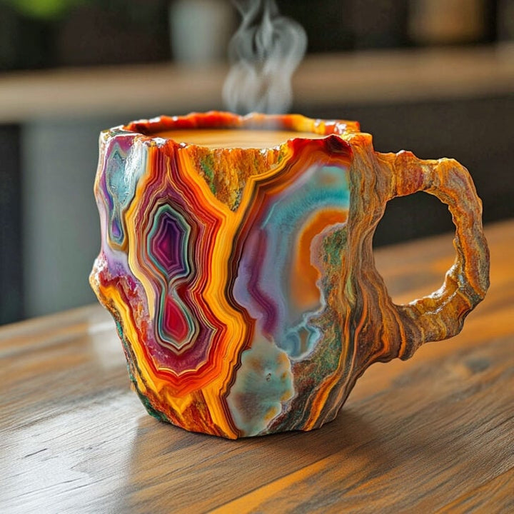 Handcrafted Mineral Crystal Coffee Mugs | Insulating & Microwave Safe | 350–450 ml