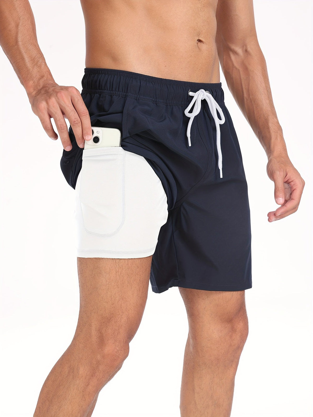 Men's Quick-Drying Stretch Swim Shorts with Phone Pocket