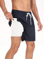 Men's Quick-Drying Stretch Swim Shorts with Phone Pocket