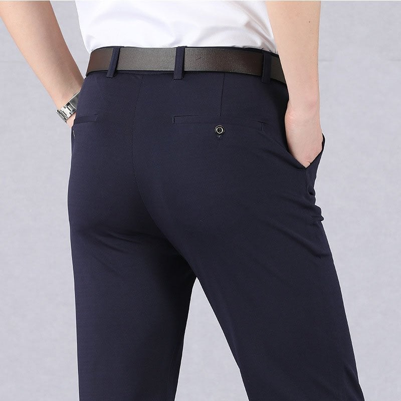 Men's Stretch Suit Pants Modern Fit | High Stretch Classic Business Pants | Comfortable Elegant Men's Pants for Office & Everyday Use