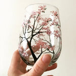Hand-Painted Art Wine Glasses Featuring Four Seasons Design