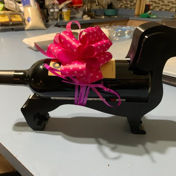 Dachshund Wine Bottle Holder | Decorative Table Stand Made of Resin | Available in Multiple Colors
