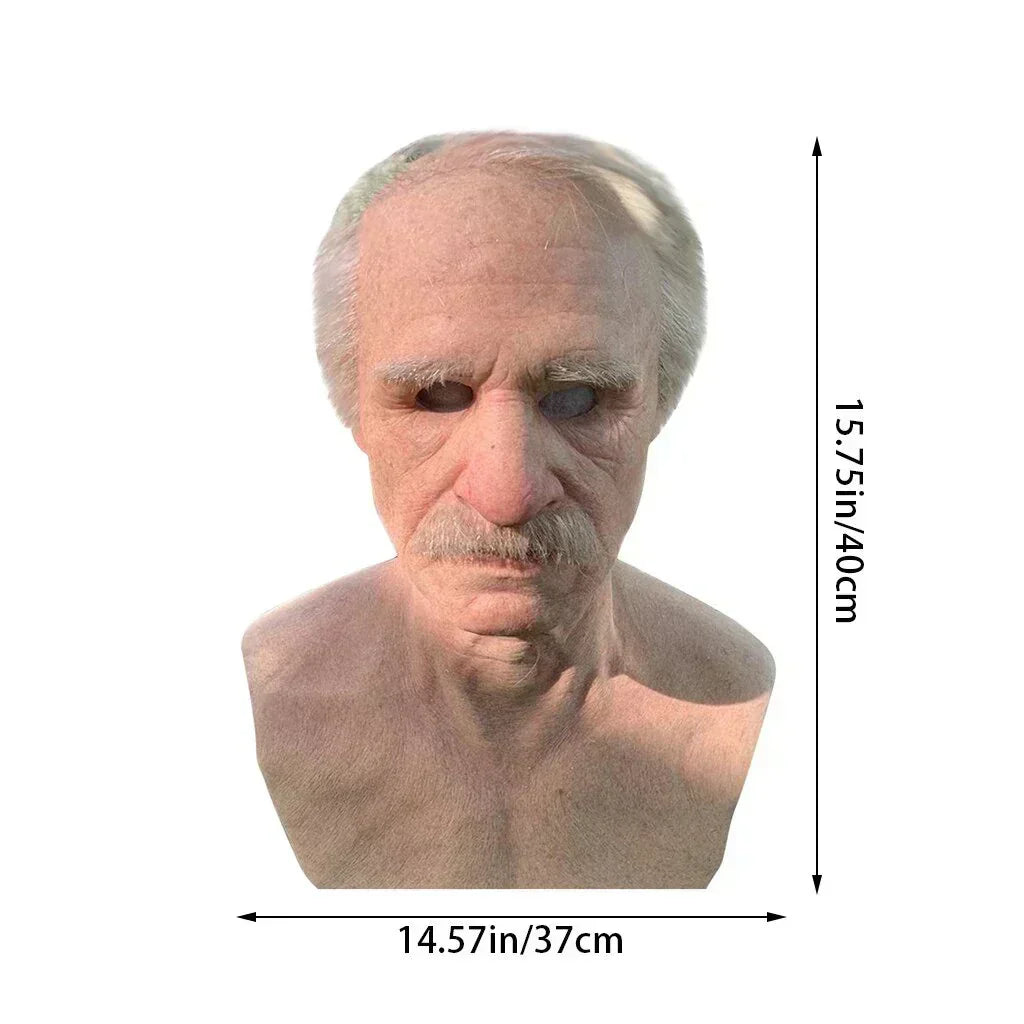 Creepy Old Man Mask – Realistic Latex Halloween Mask for Adults