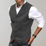 Men's Herringbone Patterned Suit Vest
