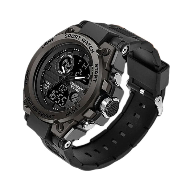Men’s Military Watch with Analog-Digital Display and Features