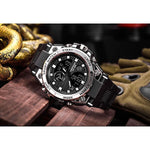 Men’s Military Watch with Analog-Digital Display and Features
