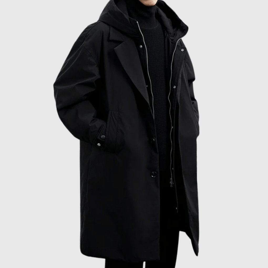 Men's Waterproof Trench Coat with Hood