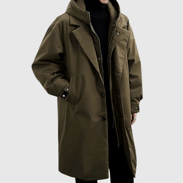 Men's Waterproof Trench Coat with Hood