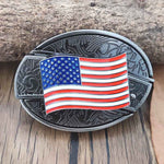 Oval Bull Skull Belt Buckle with Hidden Tool