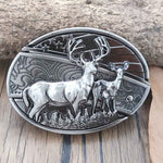 Oval Bull Skull Belt Buckle with Hidden Tool