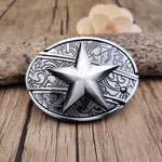 Oval Bull Skull Belt Buckle with Hidden Tool