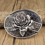 Oval Bull Skull Belt Buckle with Hidden Tool