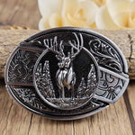 Oval Bull Skull Belt Buckle with Hidden Tool