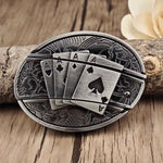 Oval Bull Skull Belt Buckle with Hidden Tool