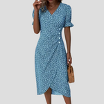Floral Wrap Midi Dress for Women