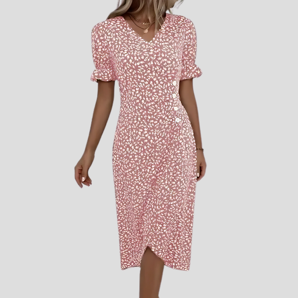 Floral Wrap Midi Dress for Women