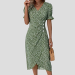 Floral Wrap Midi Dress for Women