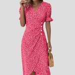 Floral Wrap Midi Dress for Women