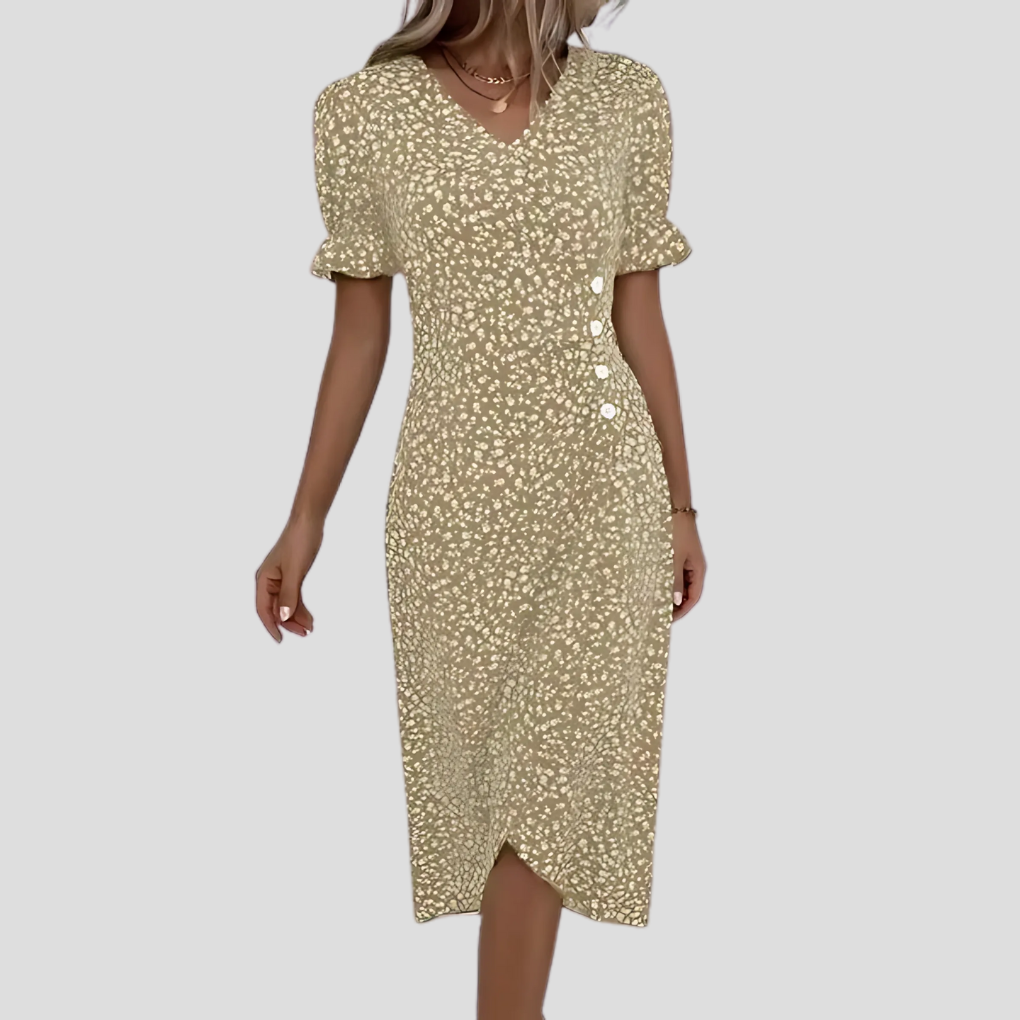 Floral Wrap Midi Dress for Women
