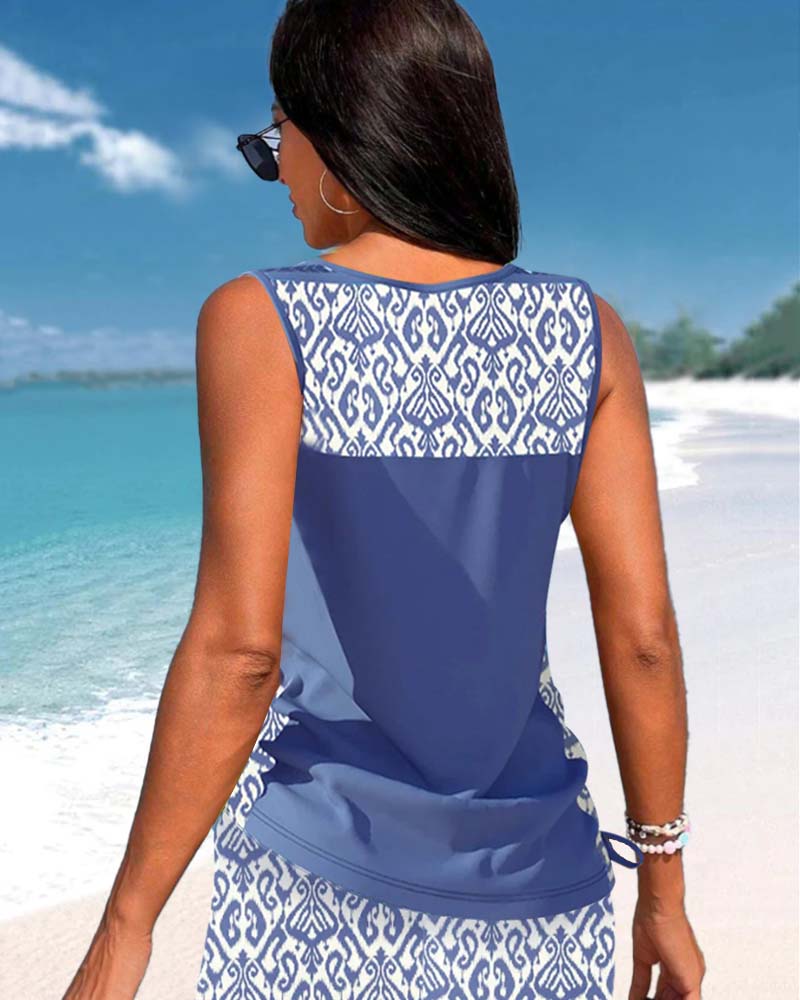Cozy Cross-Neck Tankini Set