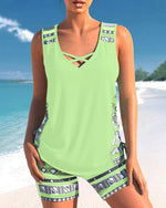 Cozy Cross-Neck Tankini Set