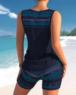 Cozy Cross-Neck Tankini Set