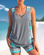 Cozy Cross-Neck Tankini Set