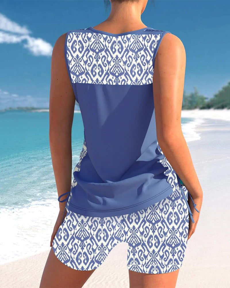 Cozy Cross-Neck Tankini Set