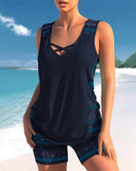 Cozy Cross-Neck Tankini Set