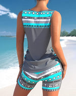 Cozy Cross-Neck Tankini Set