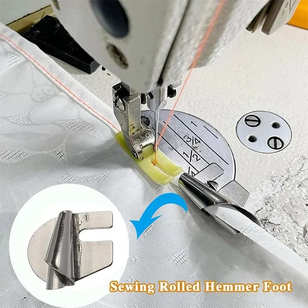 8-Piece Hemming Foot Set for Rolled Hems | Accurate Hem Guidance for Sewing Machines | Suitable for Lightweight to Heavy Fabrics