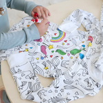Children's Cotton Pajama Set with Christmas Painting Design