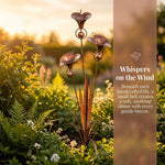 Handcrafted Garden Stake with Wind Chimes