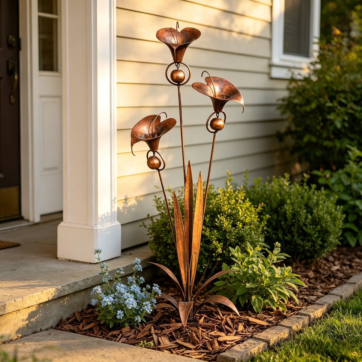 Handcrafted Garden Stake with Wind Chimes