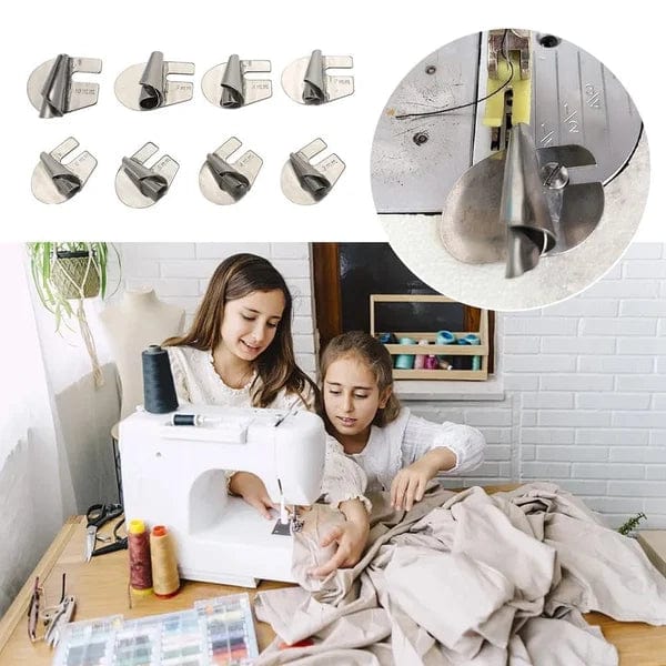 8-Piece Hemming Foot Set for Rolled Hems | Accurate Hem Guidance for Sewing Machines | Suitable for Lightweight to Heavy Fabrics