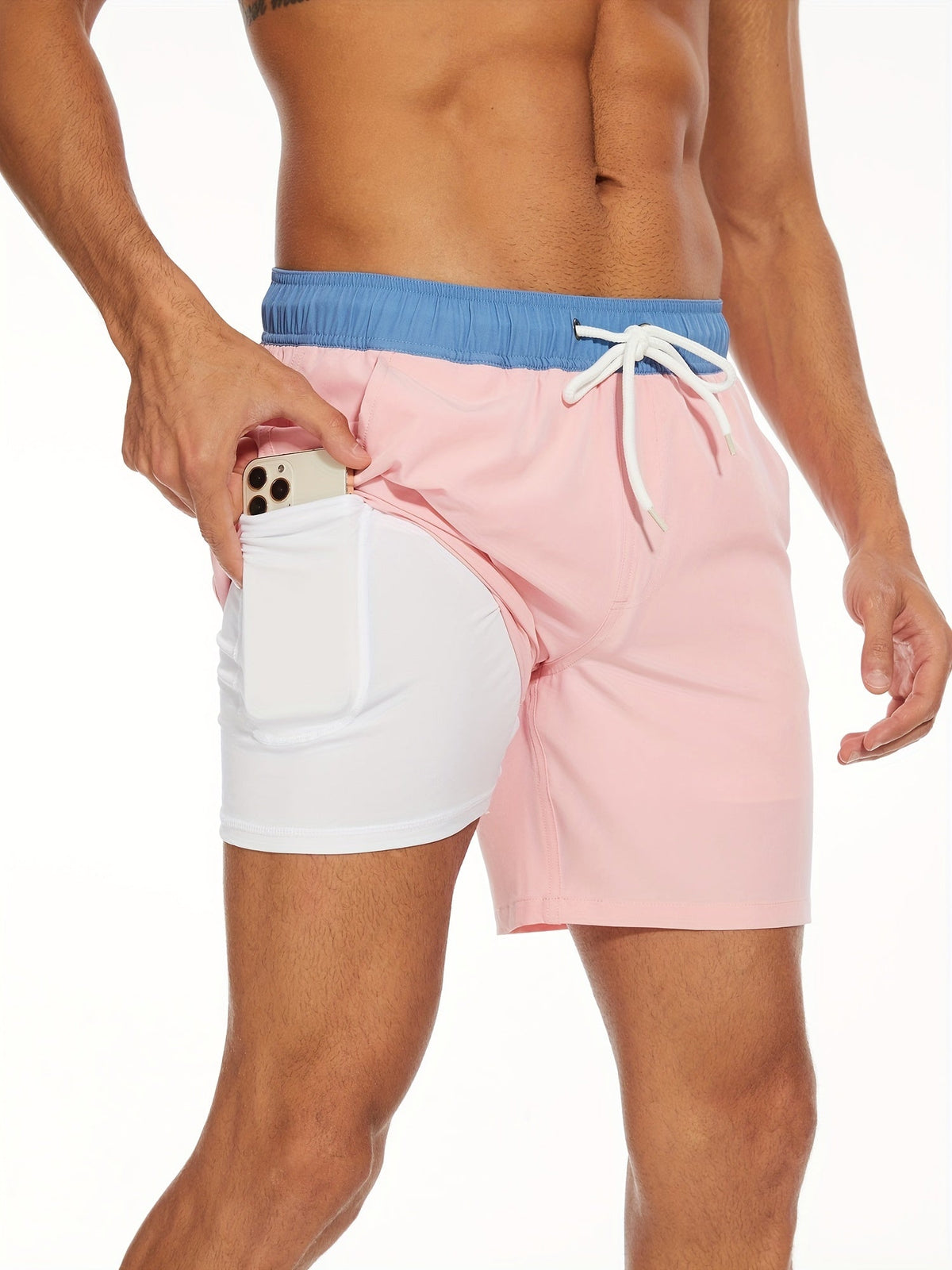 Men's Quick-Drying Stretch Swim Shorts with Phone Pocket