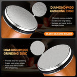 Dual Angle Sharpening Stone Set | Diamond Stone with Magnetic Holder | 15° & 20° Sharpening Angles | Suitable for Wood & Metal