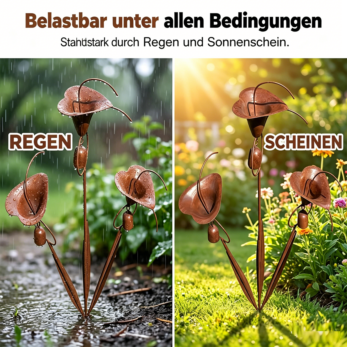 Handcrafted Garden Stake with Wind Chimes