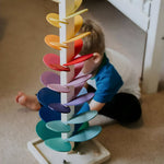 Vibrant Wooden Marble Run Learning Toy