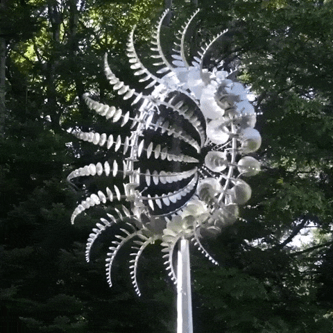 36 cm Metal Garden Windmill | Movable Wind Chime with Weatherproof Design | Decorative Outdoor Sculpture