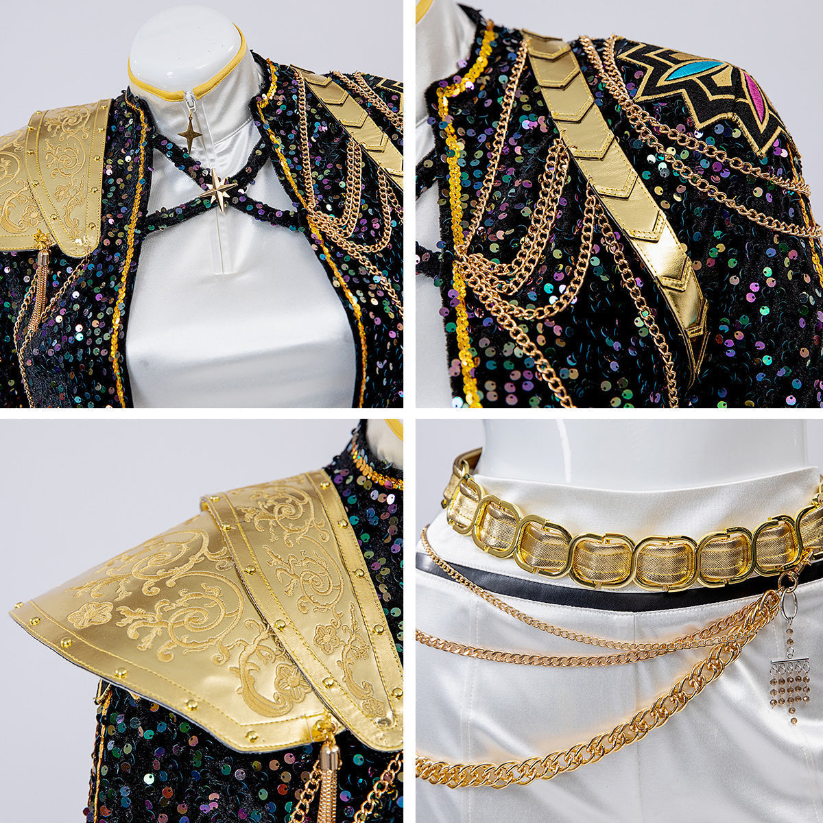 Black and Gold Glitter Women's Costume