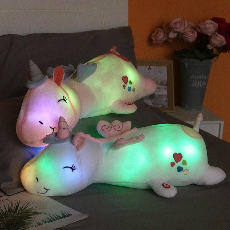 Glowing Unicorn Plush Toy | Cuddly Companion with Rainbow LEDs | Ideal Gift for Children