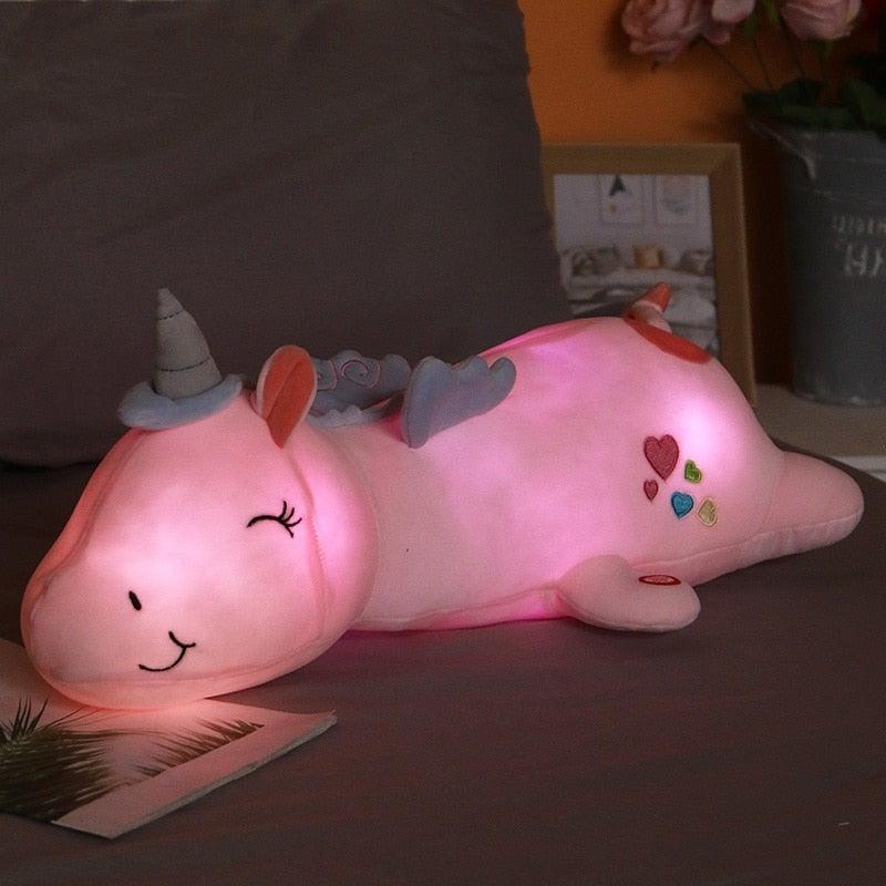 Glowing Unicorn Plush Toy | Cuddly Companion with Rainbow LEDs | Ideal Gift for Children