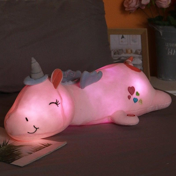 Glowing Unicorn Plush Toy | Cuddly Companion with Rainbow LEDs | Ideal Gift for Children